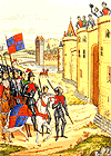 Edward III besieging a town