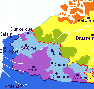 map: Louis XIV conquests 1651-1713