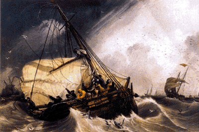 19th cent.Fishermen off Iceland (95K)