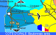 Boulonnais area map